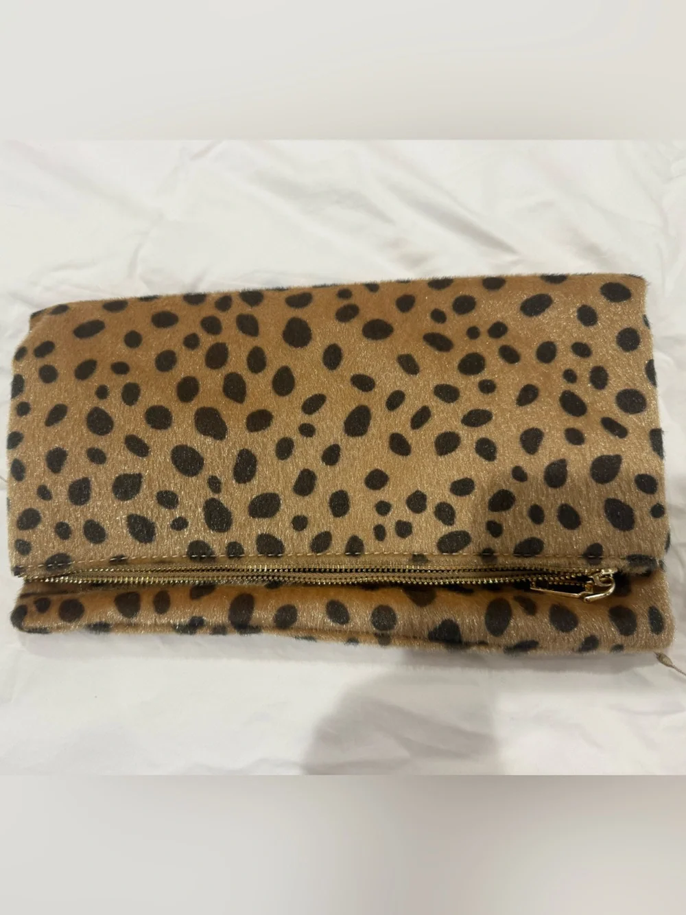Red Dress Boutique Leopard Fold-Over Clutch - Tan/Black